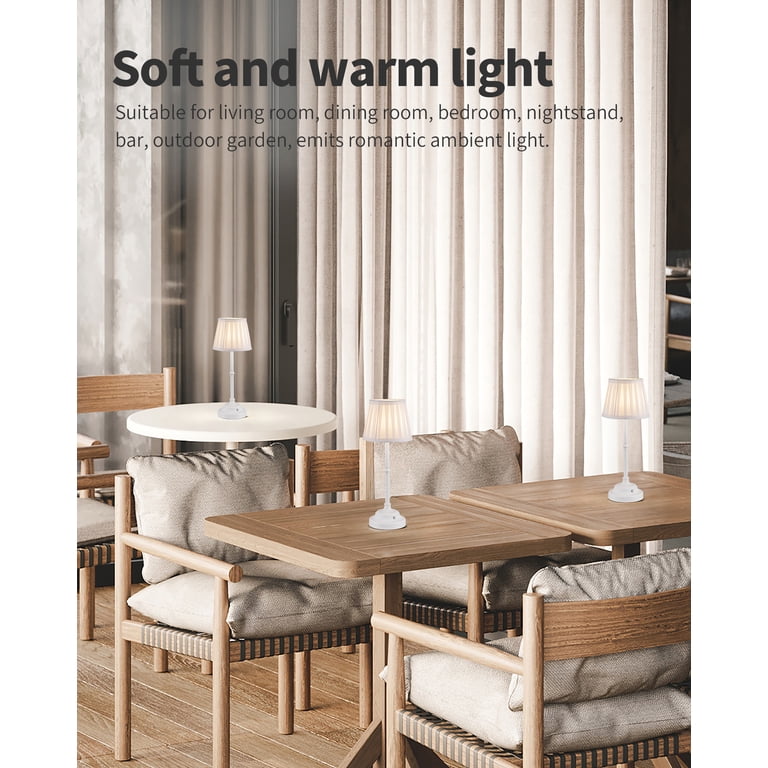 Set Of 2 Cordless Table Lamps - 16" Gold Dimmable LED Lamps With Rechargeable Battery