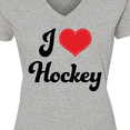 thumbnail image 4 of Inktastic I Love Hockey Women's V-Neck T-Shirt, 4 of 5