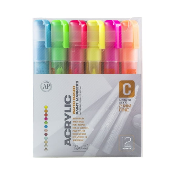 Montana Cans Acrylic Marker Set C, Fine, 12-Colors