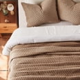 thumbnail image 3 of EVERGRACE Luxury Velvet Quilt Set King Size 3 Piece, Soft Cross-Stitch Velvet Comforter Set with Pillow Shams, Lightweight Coverlet Bedspread Bedding Set for All Seasons, Tobacco Brown, 3 of 8