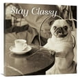 thumbnail image 1 of Global Gallery's 'Cafe Pug Stay Classy V2' By Jim Dratfield Stretched Canvas Wall Art, 1 of 4