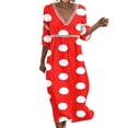 thumbnail image 2 of Omexry Elegant Dresses for Women Women's Summer Casual Printed Dress With Sleeve V-neck Dress, 2 of 6