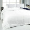 thumbnail image 2 of PiccoCasa Queen Soft Lightweight Down Alternative Comforter White&Navy Blue, 2 of 7