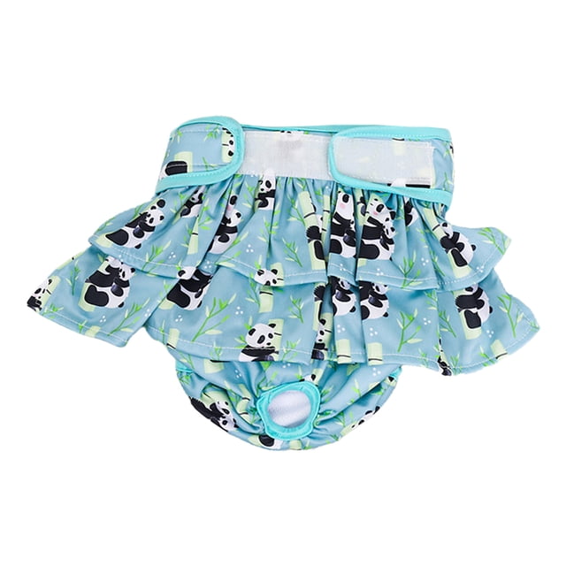 CSChome Dog Physiological Pants Dog Physiological Pants Cartoon Panda Print Breathable Fastener Adjustable Tale Hole Leakproof Strong Absorbing Pet Diaper
