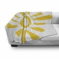 thumbnail image 3 of Sun Soft Flannel Fleece Throw Blanket, Childish Doodle Style Sun Circle and Rays Burst Beams Nature Hot Summertime, Cozy Plush for Indoor and Outdoor Use, 50" x 60", Yellow White, by Ambesonne, 3 of 6