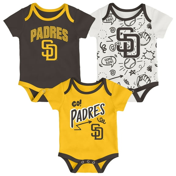 Infant Outerstuff San Diego Padres All Day Play Three-Piece Bodysuit Set