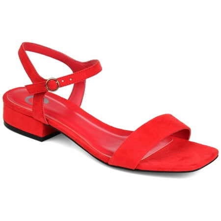 

Journee Collection Womens Beyla Open Square Toe Low Block Heel Sandals