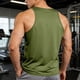 thumbnail image 5 of Camiseta de tirantes de cuello redondo para hombre, color liso, ajustada, para ejercicio, cuello redondo, fitness, manga corta, blusas de algodón para hombre, 5 of 9