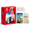 thumbnail image 1 of Nintendo Switch OLED Model White Joy Con 64GB Console Improved HD Screen & LAN-Port Dock with Overcooked! 2 And Mytrix Wireless Switch Pro Controller and Accessories, 1 of 5