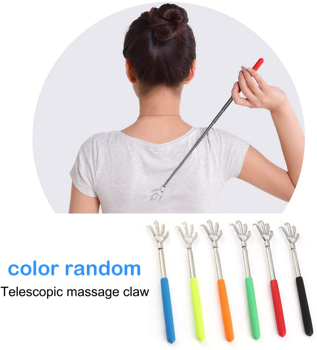 Telescoping Back Scratchers, Portable Extendable Telescopic Claws Metal