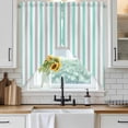 thumbnail image 3 of Swag Valance Curtains for Windows, Aqua Stripe Light Filtering Kitchen Curtains with Rod Pocket, Geometric Grey White Vertical Striped Window Treatment Valances for Living Room, 36x45 - 2 PCS, 3 of 9