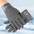 thumbnail image 2 of Gloves for Women Men Velvet Screen Plus Velvet Warm Gloves Grey One Size, 2 of 4