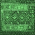 thumbnail image 1 of Ahgly Company Indoor Square Southwestern Emerald Green Country Area Rugs, 7' Square, 1 of 4