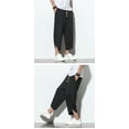 thumbnail image 5 of Chinese Style Cotton And Linen Pants Striped Plus Size Loose Harem Bloomers Men, 5 of 7
