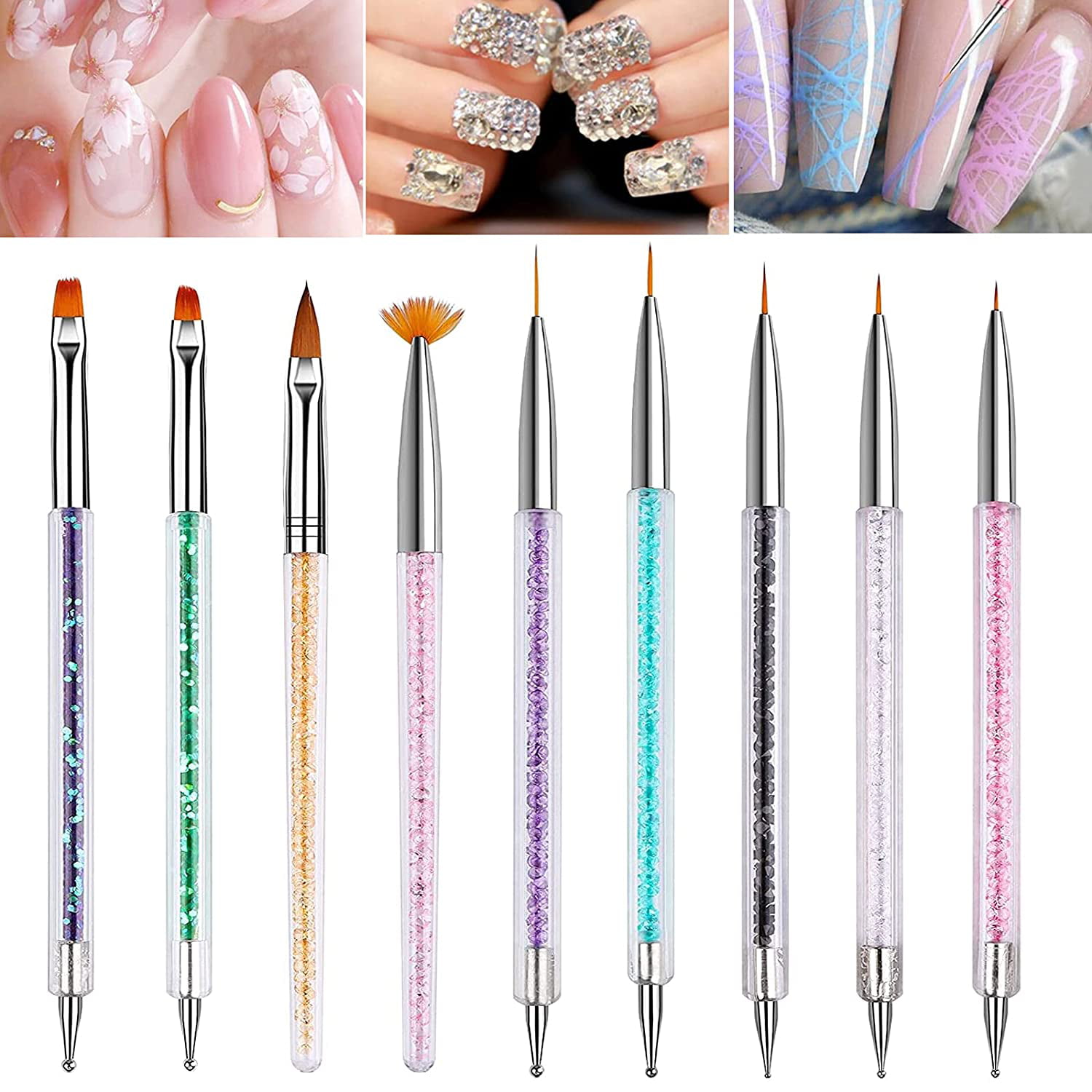 LuoHeng 9Pcs Thin Nail Art Brushes, Nail Design Brushes for Nail Art  Painting Nail Liner Brush Nail Dotting Pens Tool for Home Use and Nail  Salon, Orange | Walmart Canada