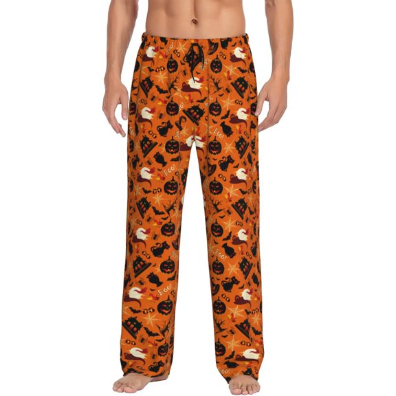 Hirioo Retro Halloween for Women's PJ Pajama Pants Sleep Pants Women's Home Trousers with Pockets,S-3XL-Small