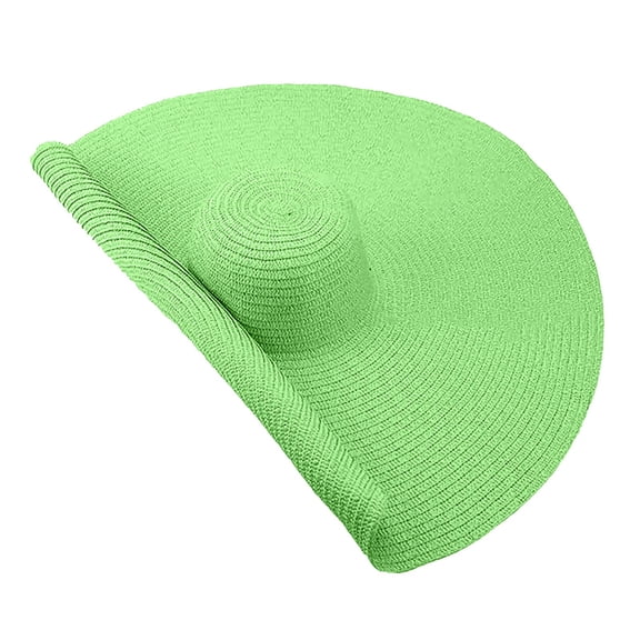 FUZHIQ Oversized Wide Brim Straw Sun Hat for Women UPF 50 UV Protection Foldable Floppy Beach Hat for Full Face Coverage Summer Vacation,One Size