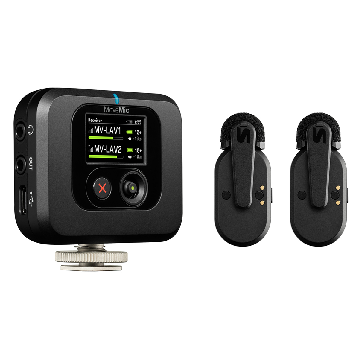 Shure MoveMic Two Receiver Kit - 50 Hz to 20 kHz Frequency Response - 98.43 ft Operating Range