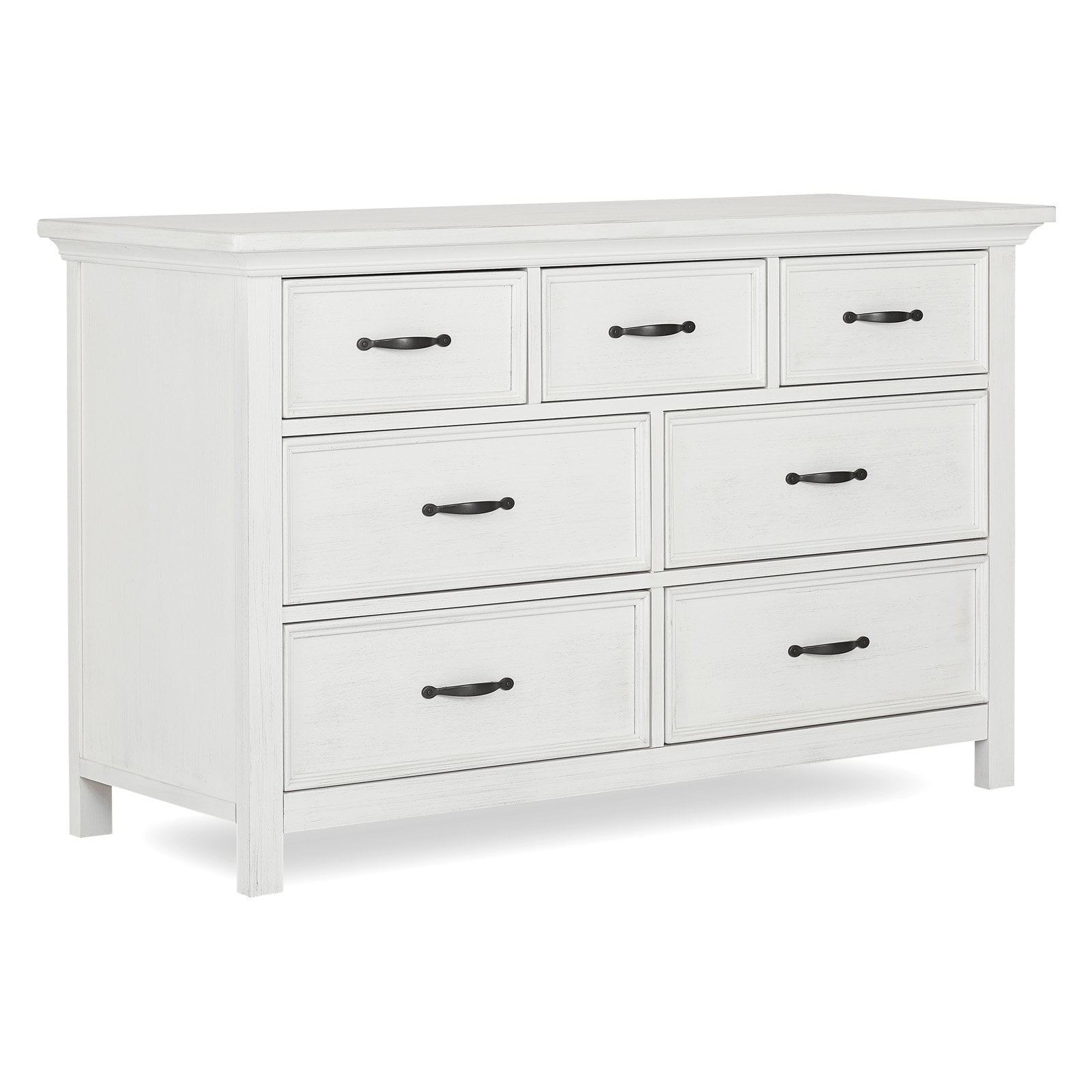 Evolur Belmar Rustic 7drawer Double Dresser, White.