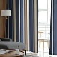 thumbnail image 4 of Blue Brown Stripe Sheer Curtains 72 Inches Long 2 Panels Set, Window Sheer Curtains for Living Room/Bedroom, Farmhouse Modern Vertical Striped Light Filtering Rod Pocket Curtain 52'' x 72'' x 2, 4 of 7