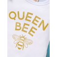 thumbnail image 3 of Zehjuhan Cute Bee Graphic Print Short Sleeve Onesie & Pants & Headband Baby Girls 3pcs Set, 3 of 6
