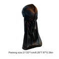 thumbnail image 2 of Headwraps Assorted Colors Long Tail Pirate Hat Unisex Windproof Single Layer Attractive Chic Design Breathable Turban Beanies black, 2 of 4