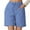 Blue, variant on Shorts for Women 2026 Summer Linen Elastic High Waist Wide Straight Leg Relaxed Fit Casual Shorts with Pockets