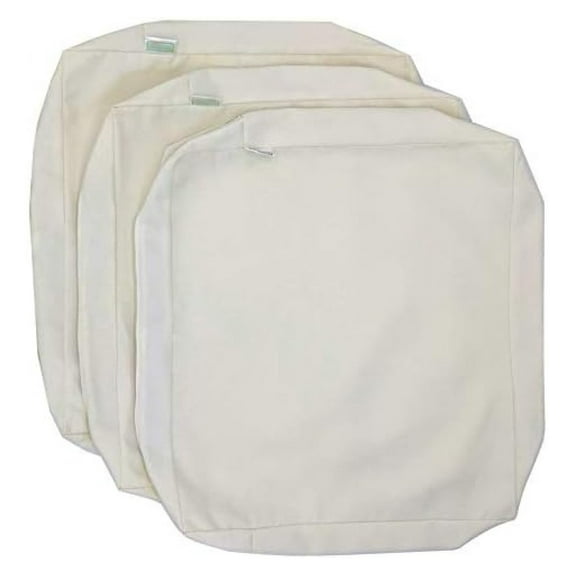 CozyLounge Cream White Outdoor Water Patio Chair Cushion Seat Pillow COVERS (24"x22"x4" (3 Covers))