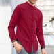 thumbnail image 1 of pstuiky camisetas de manga larga para hombre, Camisa informal de manga larga con cuello alto y botones especiales de color sólido para hombre. camisetas de hombre l, 1 of 6