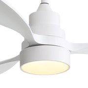 Sofucor Ceiling Fan 48 White Modern LED Ceiling Fan with Remote Control