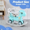 thumbnail image 6 of iYofe Rocking Horse for Toddlers Balance Bike Ride On Toys with Push Handle, Backrest and Balance Board for Baby Girl and Boy, Blue, 6 of 8