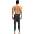 thumbnail image 4 of Active Men's Full Length Seamless Compression Leggings with Smooth Wide Waistband and Second-Skin Fit - Medium, Gray, 4 of 5