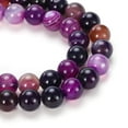 thumbnail image 3 of Uxcell Purple Agate Beads 8mm Natural Gemstone Beads, Smooth Round Loose Beads for Jewelry Making (1 Strand - 47pcs), 3 of 5
