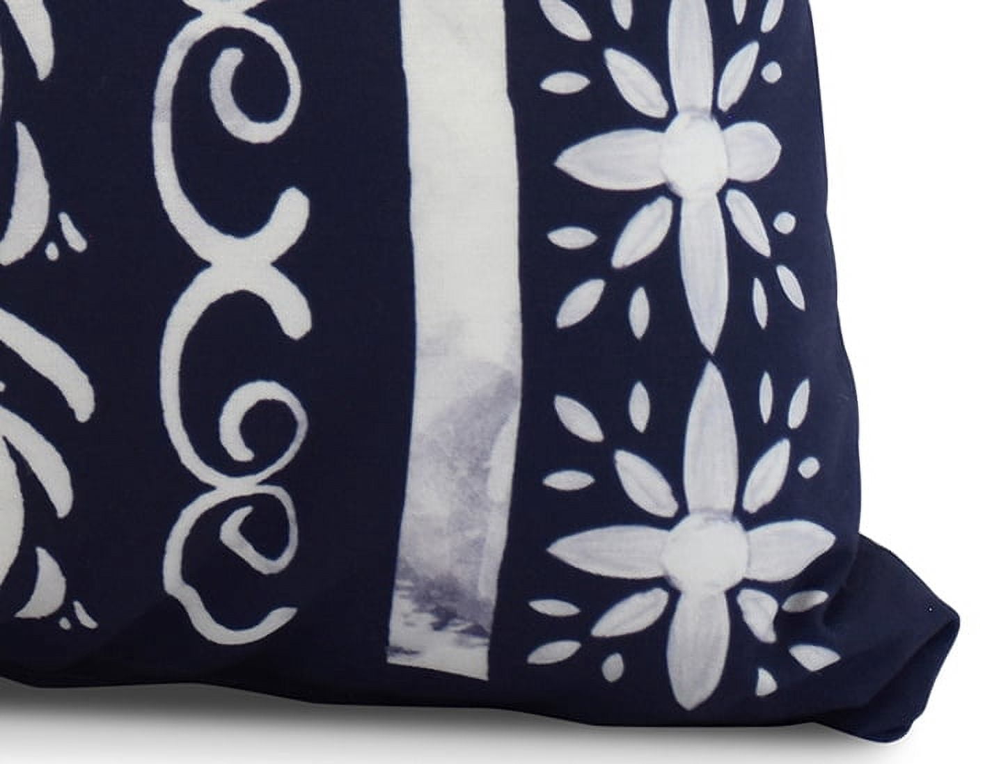 Simply Daisy, 20" x 20" Cuban Tile 2, Geometric Print Outdoor Pillow, Navy Blue