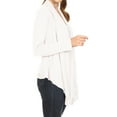 thumbnail image 2 of Women's Casual Draped Open Front Long Sleeve Solid Cardigan, 2 of 4