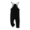 thumbnail image 7 of Khaki Pants Girls Casual Jumpsuits Sleeveless Summer Rompers Long Pants with Pockets for 5-14 Years New Girls' Overalls Black 9T, 7 of 7