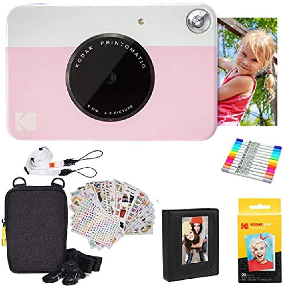 Kodak PRINTOMATIC Instant Print Camera (Pink) 2x3 Photo Album Kit 