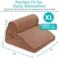thumbnail image 5 of Xtra-Comfort Bed Wedge Pillow – Folding Memory Foam Incline Cushion for Back, Legs & Neck Support – Adjustable Triangle Pillow for Sleeping, Reading & Elevation – Washable Cover, White, 5 of 9
