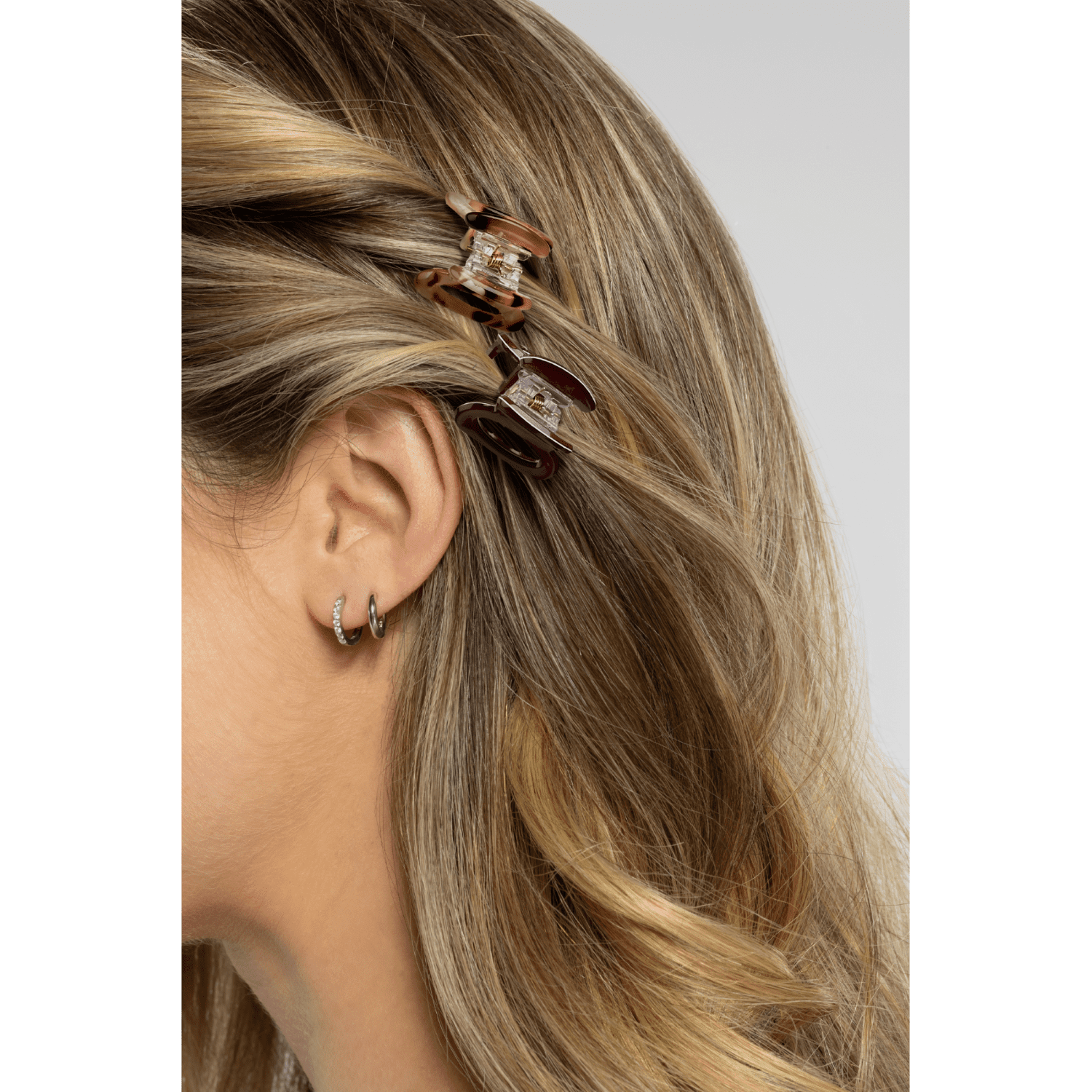 Scunci Luxe by Conair Mini Claw Clips, Marble & Neutral Tone Hair Clips, 5 Count