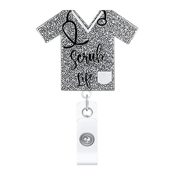 Ikeay Id Badge Holder Retractable Badge Reel with Clip Decorative Badge Clip for Id Card Holders Office Worker Doctor Teachers Students,Business Card Holder,Clearance Sale