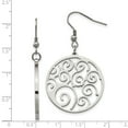 thumbnail image 4 of Stainless Steel Fancy Swirl Dangle Earrings; for Adults and Teens; for Women and Men, 4 of 4