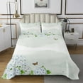 thumbnail image 1 of YST Spring Theme Coverlet King Size Chic Flower Bedding Set, Hydrangea Floral Coverlet Set Girly Butterfly Quilt Set, Beige White Bed Cover Lightweight 3pcs with 2 Pillow Case, 1 of 3