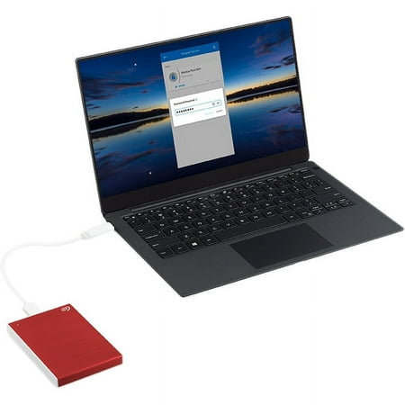 Seagate - Backup Plus Slim 1TB External USB 3.0 Portable Hard Drive - Red