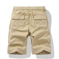 thumbnail image 5 of AXXD Men's Cargo Shorts Khaki Summer Plus Size Casual Solid Zipper Button Pockets Elastic Waist Cropped Shorts Father's Day Gift, 5 of 8