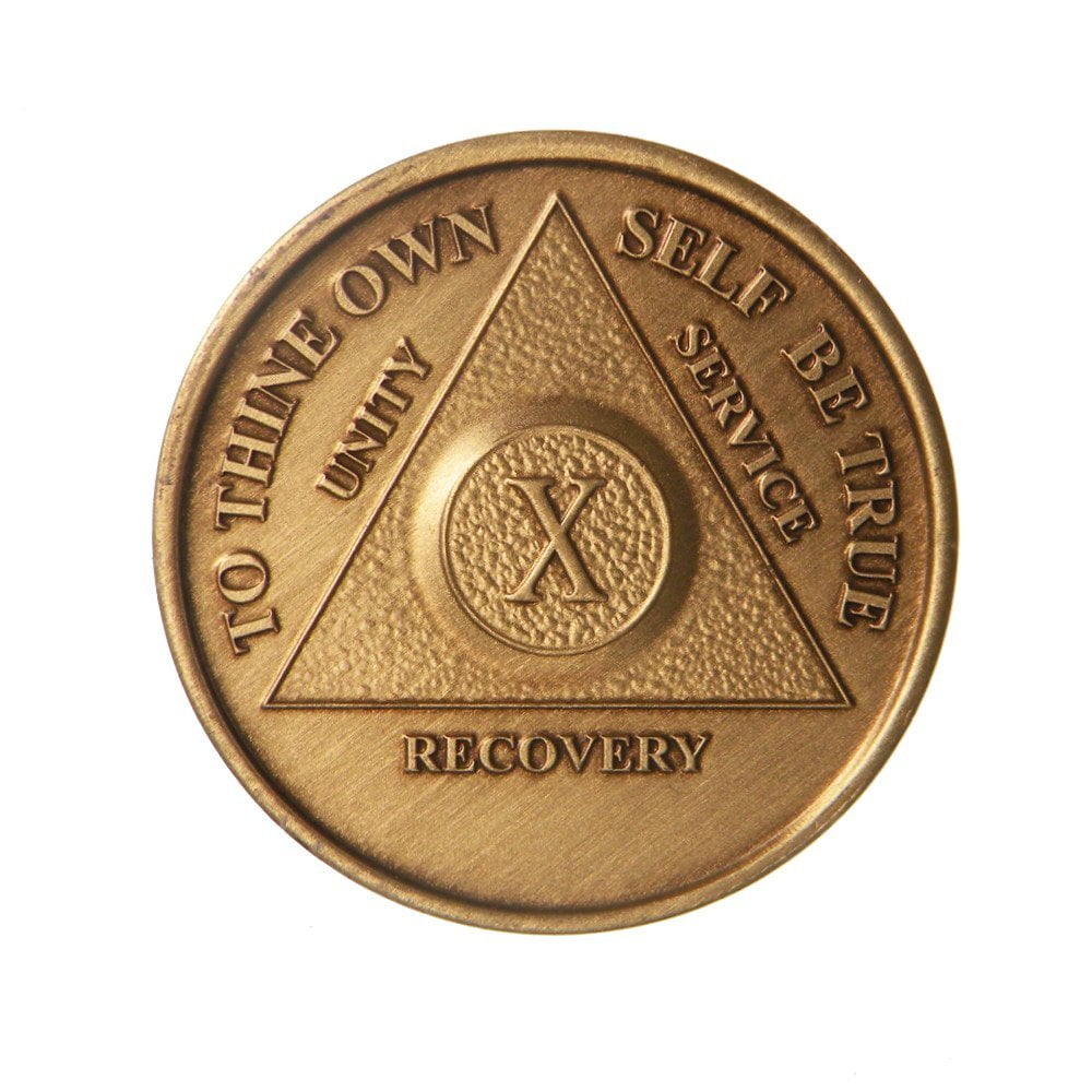 Alcoholics Anonymous Angel Blue Medallion Recovery AA Token chip coin Sobriety 