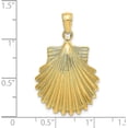 thumbnail image 4 of 14K Yellow Gold Polished Scallop Shell Charm - 32mm, 4 of 6