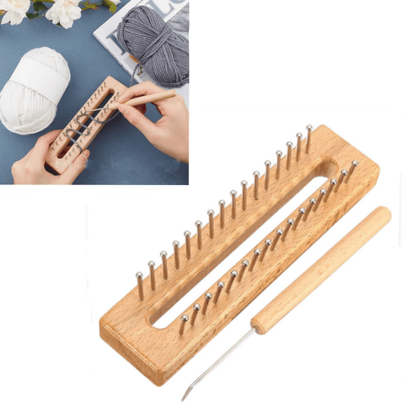 Wxqbjtam Knitting Loom Lightweight Knitting Yarn Loom with Crochet Hook Rectangle Weaving