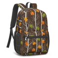 thumbnail image 2 of Camo and Maple Black Pattern 17" Waterproof Oxford School Backpacks for Teens, S-Shape Padded Straps, for School, Travel, Hiking, Camping, 2 of 5