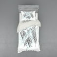 thumbnail image 2 of Ambesonne Saying Bedding Set 4 Pcs, Doodle Aztec Motif, Queen, Grey and Pale Blue, 2 of 3