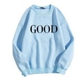 thumbnail image 5 of Wangmeiwg Women's Sweatshirts Women's Hoodless Sweatshirt Casual Long Sleeve Graphic Pullover Tops for Women Light Blue S, 5 of 6